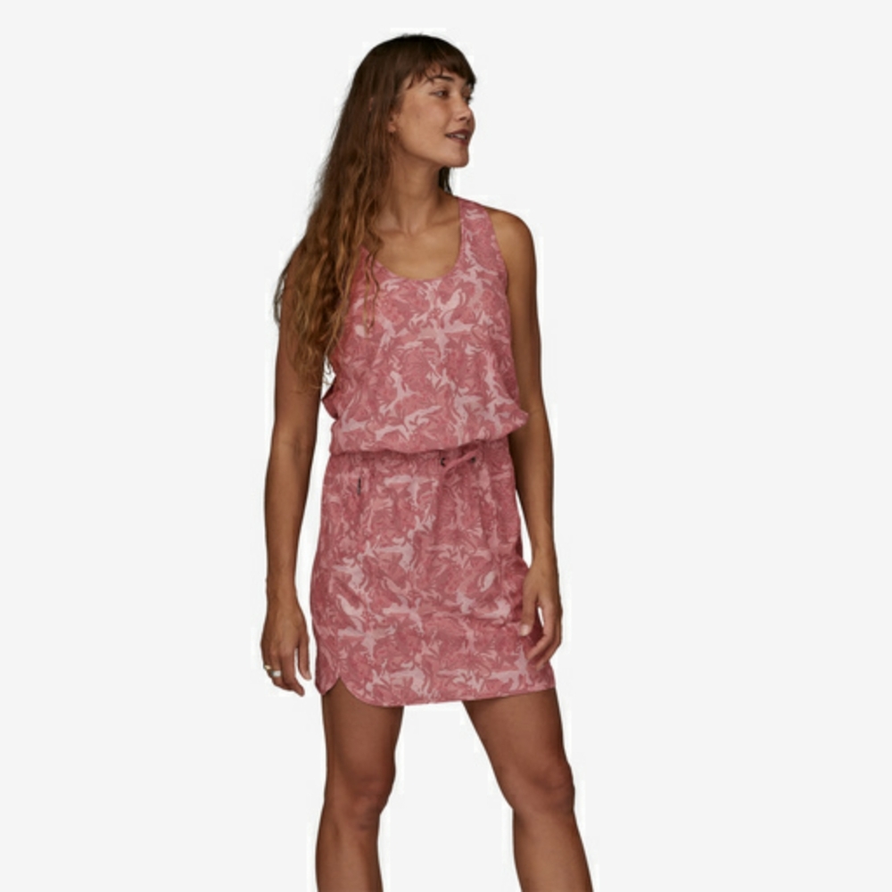 NWT Patagonia Pink Floral Fleetwith Active Dress Size S